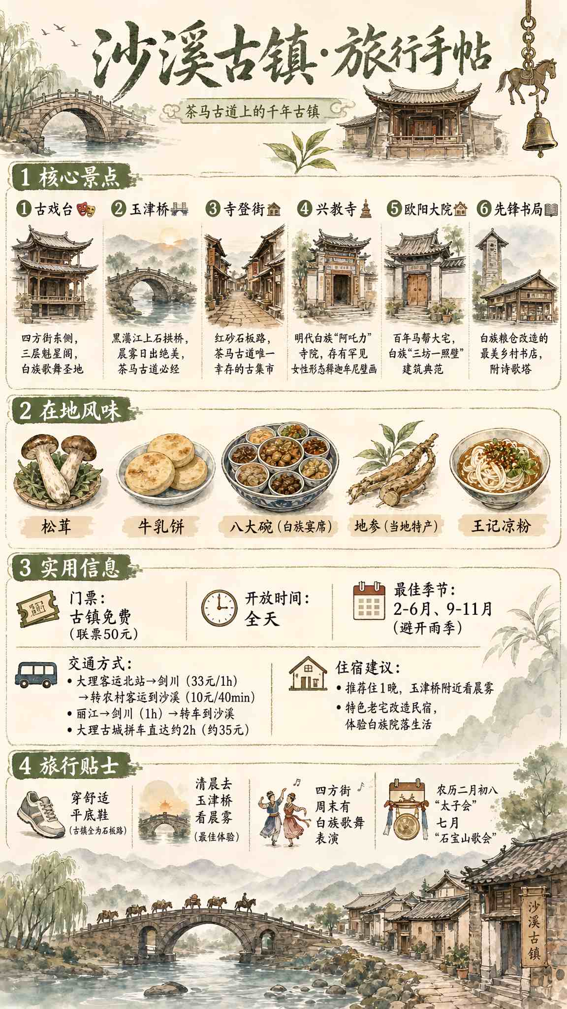 沙溪古镇旅行手账